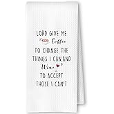 SkipTiger Funny Coffee and Wine Kitchen Towels, Gifts for Wine Lovers Dish Tea Towels for Kitchen Bar Cart Decor, Coffee Lover Gifts Decorative Hand Towels, 16x24 Inch
