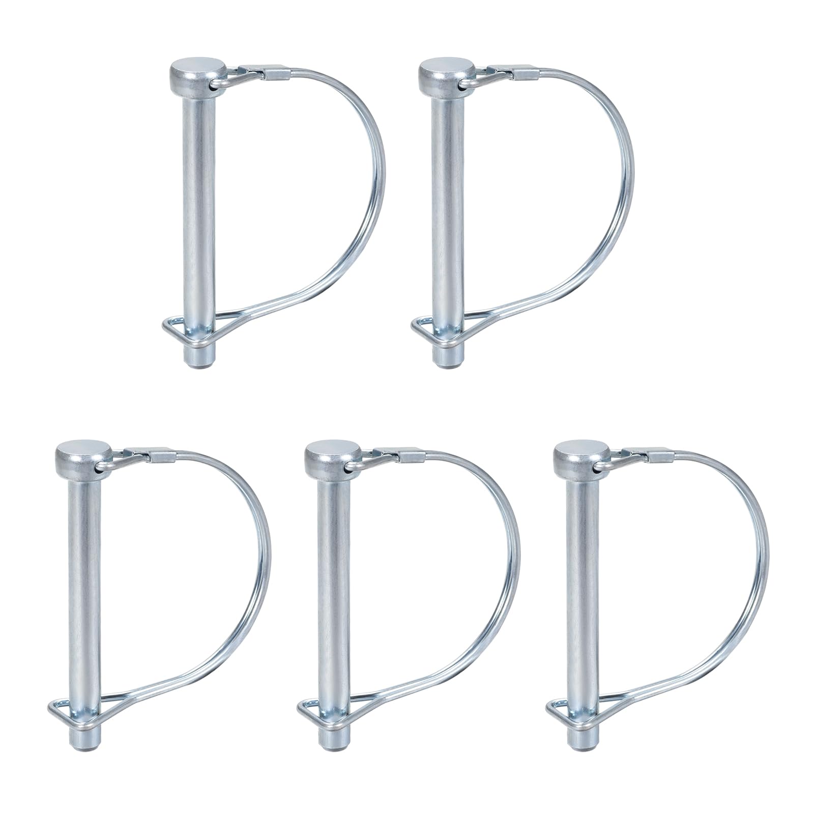 DTGN 8mm x 72mm (DxL) Shaft Locking Pin - 5Pack - Good for Farm Trailers Lawn - Carbon Steel Round Trailer Coupler Pin - Silver Tone