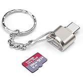 AIYEEN Type C TF Card/Memory Card Reader Adapter with Keychain, USB 3.0 Type-C to Micro SD SDHC SDXC OTG Reader, Compatible with iPhone 15 Pro Max Mac Windows Linux PC Samsung Galaxy (Light Gold)