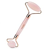 Fancii Rose Quartz Facial Roller Massager for Face, Eyes and Body - Anti-Aging Jade Beauty Skincare Tool Made with 100% Brazilian Quartz Stone (Aeva)