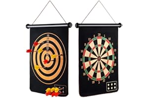 KOYEE Rollup Magnetic Dart Board for Kids and Adults with 6pcs Safe Darts, Best Toys Gift for Age 6 7 8 9 10 11 12 Year Old B
