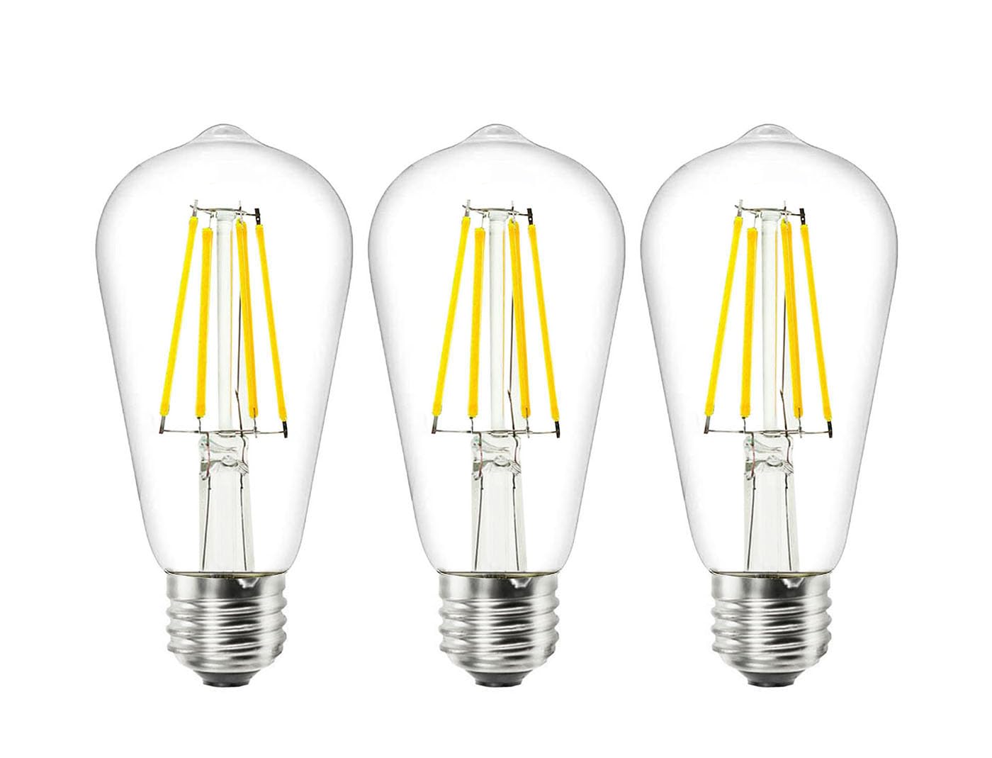 Photo 1 of DC 12V ST64 LED Light Bulb 6000k 6W Daylight LED Edison Filament E26 Screw Base Lamp DC Low Voltage RV Marine Boat Classic Industrial Prop Retro Landscape Industrial Lighting Non-dimmable 3-Pack …