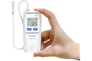 Xetron Multi-Use Temperature Data Logger with Probe,32000 Points Reusable Recorder for Cold Chain,PDF Report,Certificate Refrigerator Temperature Monitor, Elog10E (1 Pack）Upgrade RC-5