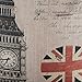 LINKWELL 45x45cm Retro London Union Jack Big Ben Linen Cushion Covers