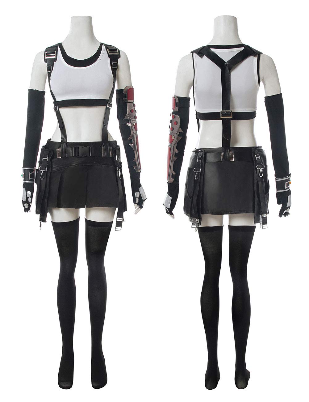 LTAKK Tifa Lockhart Cosplay Costume Cosplay FF7 Remake Full Set Outfits Halloween