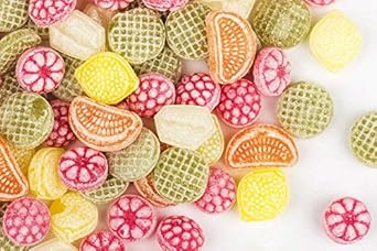 Früchte-Mischung, kandierte Bonbons in Retro-Form, mit Fruchtgeschmack, in 450g Dose
