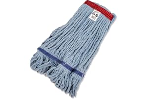 Spartano (12 Count) 20oz Loop-End Blue Synthetic Mop Head,(6.3 x 18 Inch) Heavy Duty Headband String Mop Refills, Mop Head Re