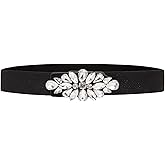 YooAi Womens Belts for Dress Fashion Rhinestone Elastic Bow Belt Skinny Waist Belt