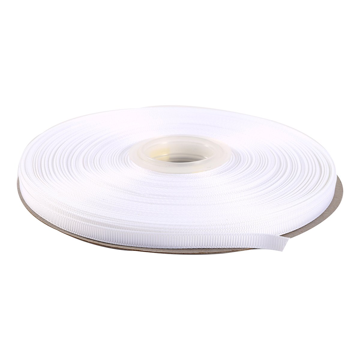 ITIsparkle 6mm Width (1/4") Grosgrain Ribbon 45 Meters (Full Reel) Crafts Gift Wrap Floristry - White Ribbon