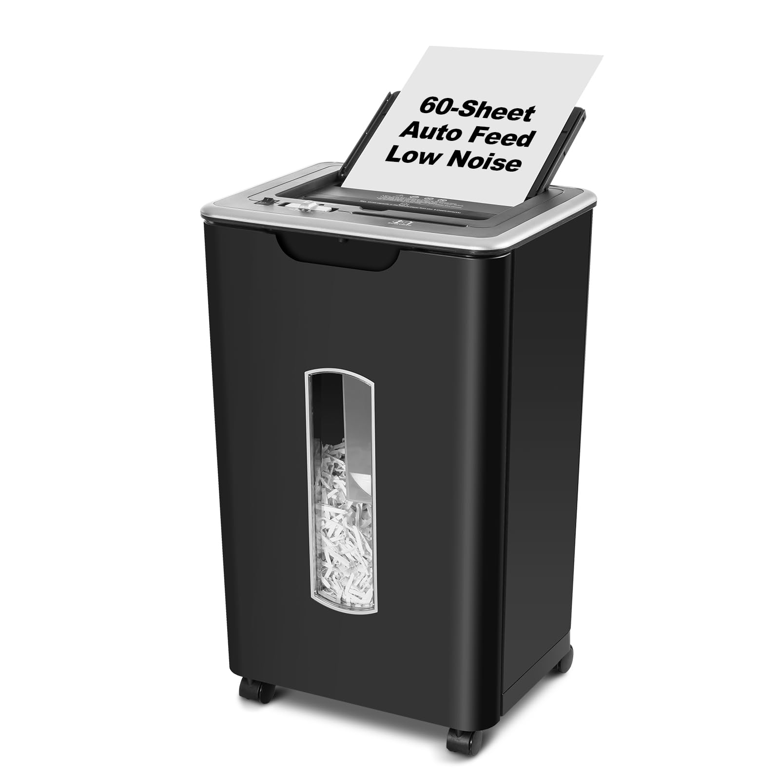 Photo 1 of Wingwise Paper Shredder for Home Office, 60 Sheets Auto Feed, 55dB Super Quiet, P-4 Cross Cut, 2.4m/min High-Speed Shredding, 5.8 Gallon Bin, CD/Credit Card Shredder with Anti-Jam & Dual Modes