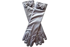 Aslana 11.5" Long Satin Gloves Bowknot for 4-9 yrs Girls Kids Flower Girls Princess Cosplay