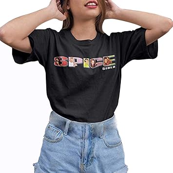 Amazon Co Jp レディースカジュアルブラウス 夏ファッション サークルカラー スパイスガールズプリント半袖ファッション快適なトップス スポーツ アウトドア