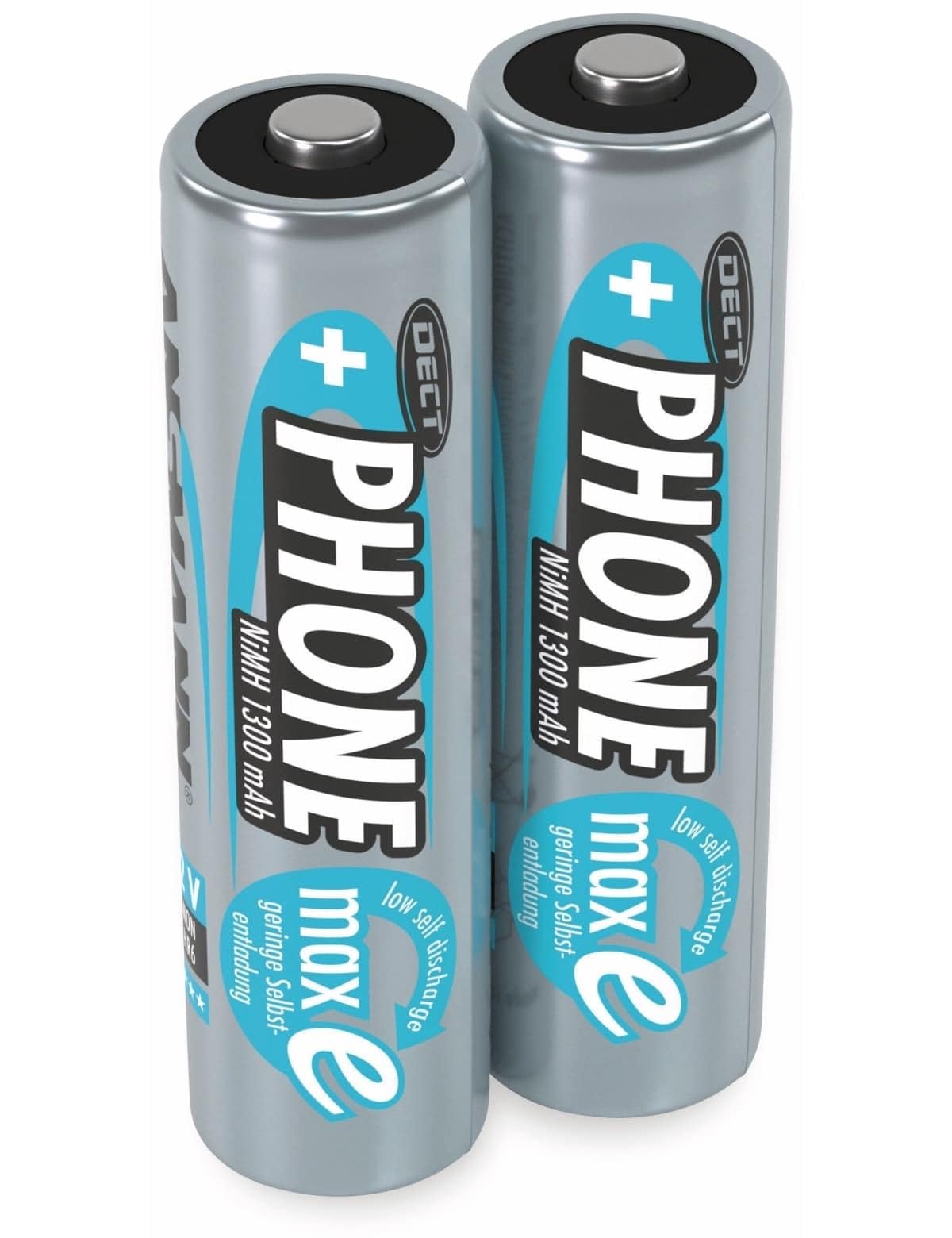 ANSMANN AA Dect Phone Batteries [Pack of 2] Rechargeable 1300 mAh NiMH High Capacity AA Type Size Battery For DECT Cordless / Portable Phones