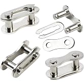 Hyamass 4Pair Bicycle Missing Link, Bike Chain Master Link Connector, Steel | For Single Speed Bike Chains, Easy to Install, Rust-Resistant Steel, Reusable &amp; Strong, Fits Standard 1/8" Chain, Silver
