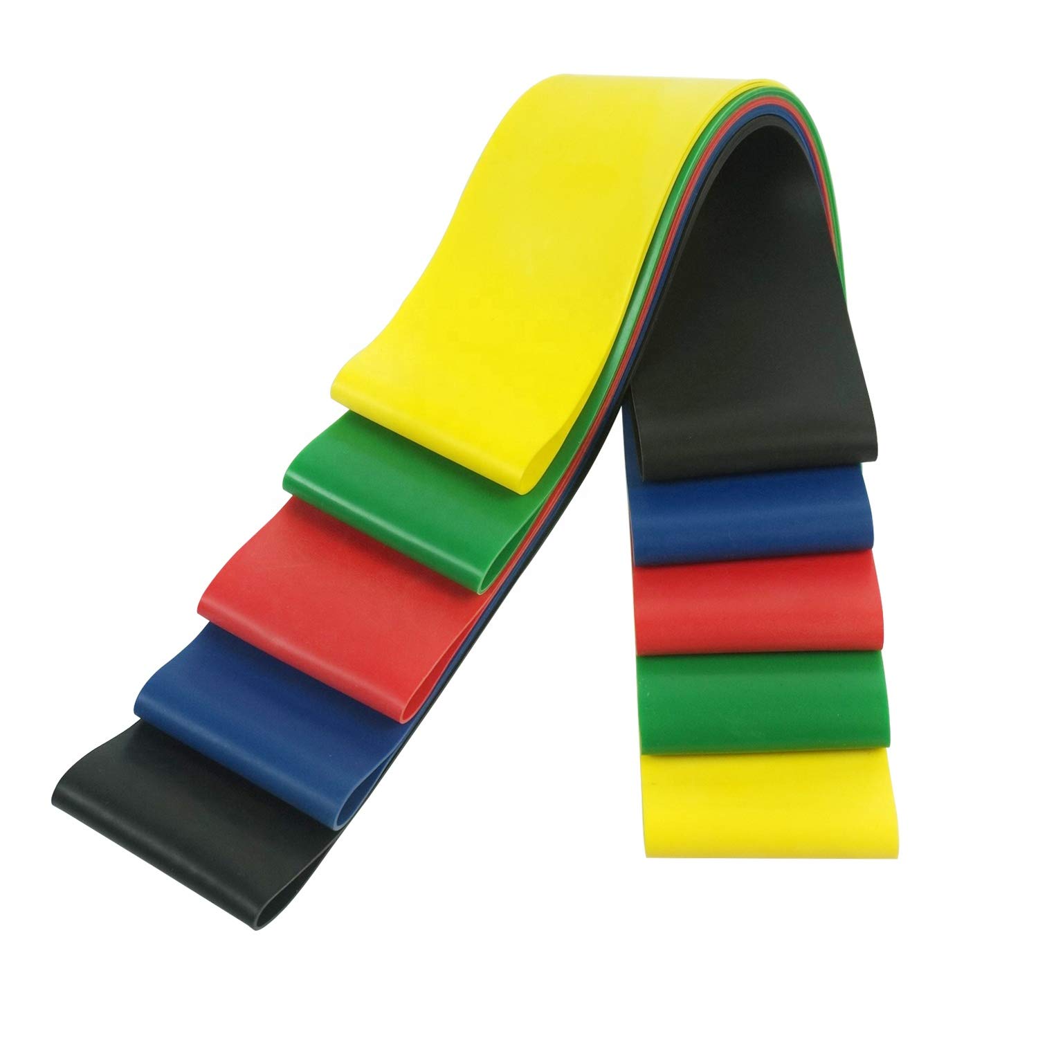 5 Pack Resistance Bands Exercise Loops, Skin-Friendly Resistance Fitness Exercise Loop Bands with 5 Different Resistance Levels and Carrying Case Ideal for Yoga, Home Fitness, Stretching