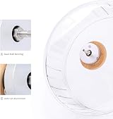 Niteangel Super Silent Hamster Wheel 8.2 Inch with Adjustable Stand Transparent view 8