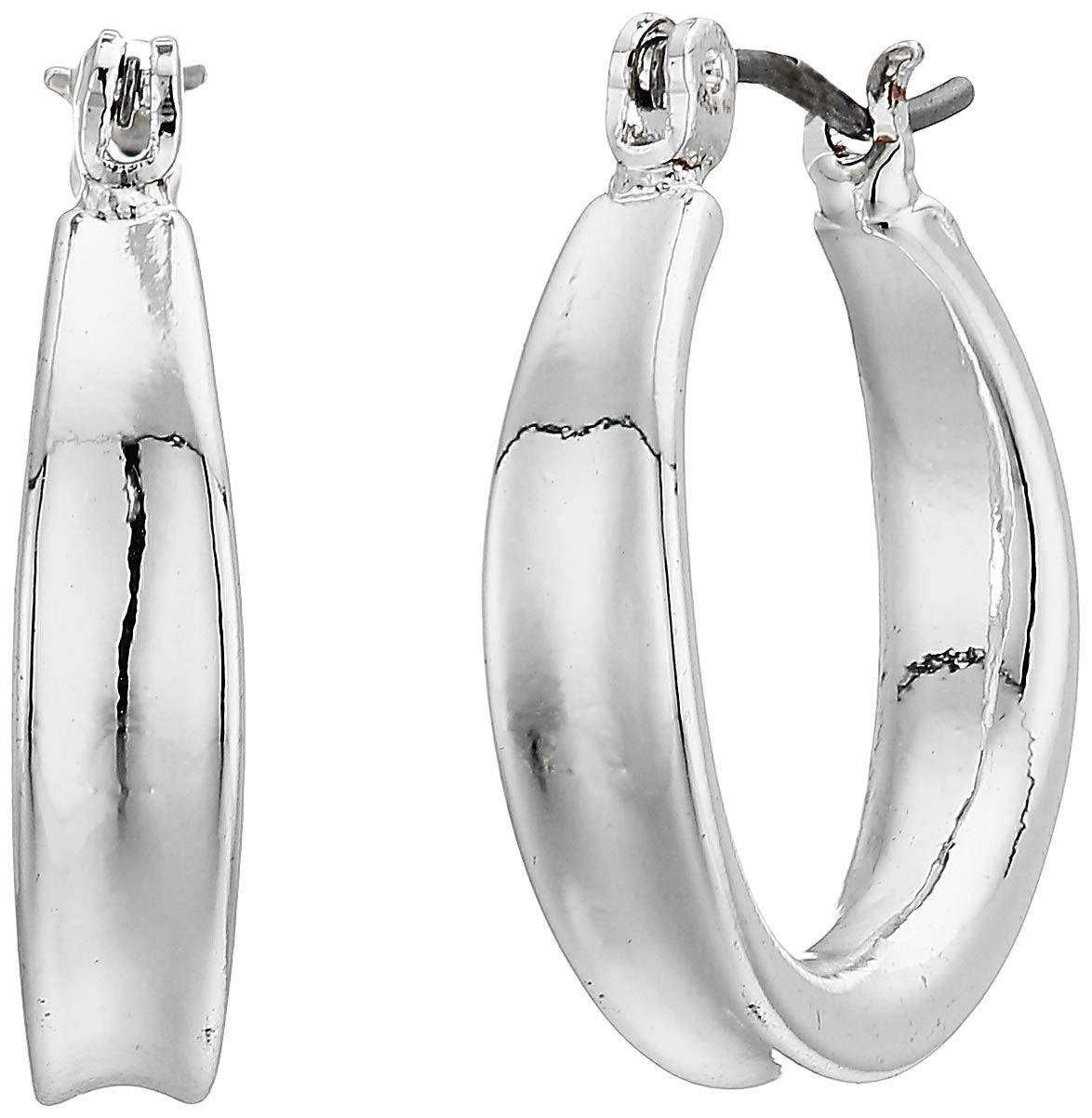 Napier Pendientes de aro Clickit pequeños plateados para mujer, 0