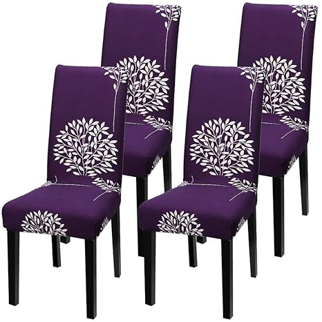 Fuloon Stuhlhussen 4er 6er Set, Stuhlüberzug Universal Stretch Abnehmbare Stuhlbezug Protector Cover, für Haus Esszimmer Mode