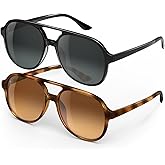 QALLY Retro Aviator Sunglasses for Women Sunglasses Polarized Classic 70s Vintage Trendy Square Aviators