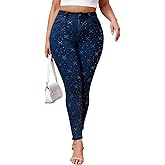 Plus Size Jeans Women Stretchy Skinny High Waisted Jeans Sparkly Rhinestone Sexy Butt Lifting Colombian Denim Pant