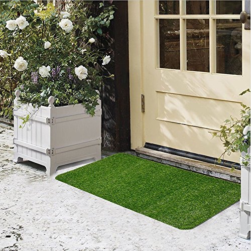 32”X20” Heavy Duty Green Artificial Grass Turf Carpet Rug Welcome Door Mat Synthetic Lawn Turf Carpet for Entrance Way & Porch, Outdoors and Indoors - Thumbnail 6
