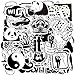 Waterproof Vinyl Stickers for Laptop Skateboard Bumper Bike Car Decals (100Pcs Black and White Stlye)