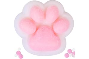 FAUKAIT 1pcs Cat Paw Squishy Toy, 5 in Big Cute Kawaii Fufu Squishies, Sticky Cat Paw Fur Ball, Super Soft Stress Relief Funny Fidget Toys, Novelty Things Suitable for Adults Kids
