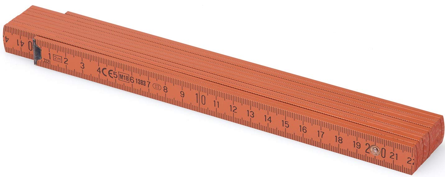 Metrie™ Block52 Folding Ruler/Rulers 2m – Duplex Scale with Angle – Manufactured in Europe