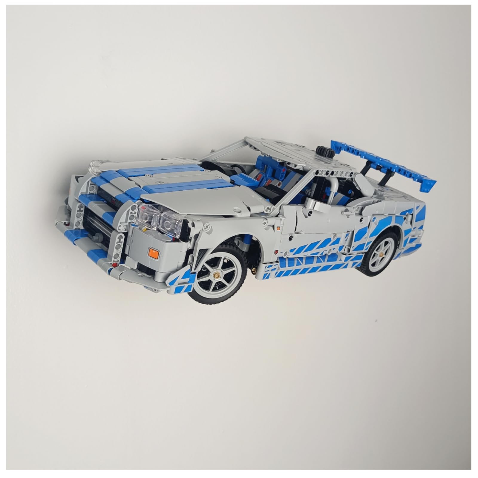 Wall mount compatible with Lego Technic Nissan Skyline GT-R 42210 | Display your model securely | Heavy Duty stainless steel | Car NOT included