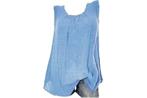 WOKASUN.JJ_BLOUSE Wokasun.JJ Womens Cotton Linen Blouse,Ladies Sleeveless Baggy T-Shirt Vest Summer Fashion Plus Size Tee Blouse Tank Tops