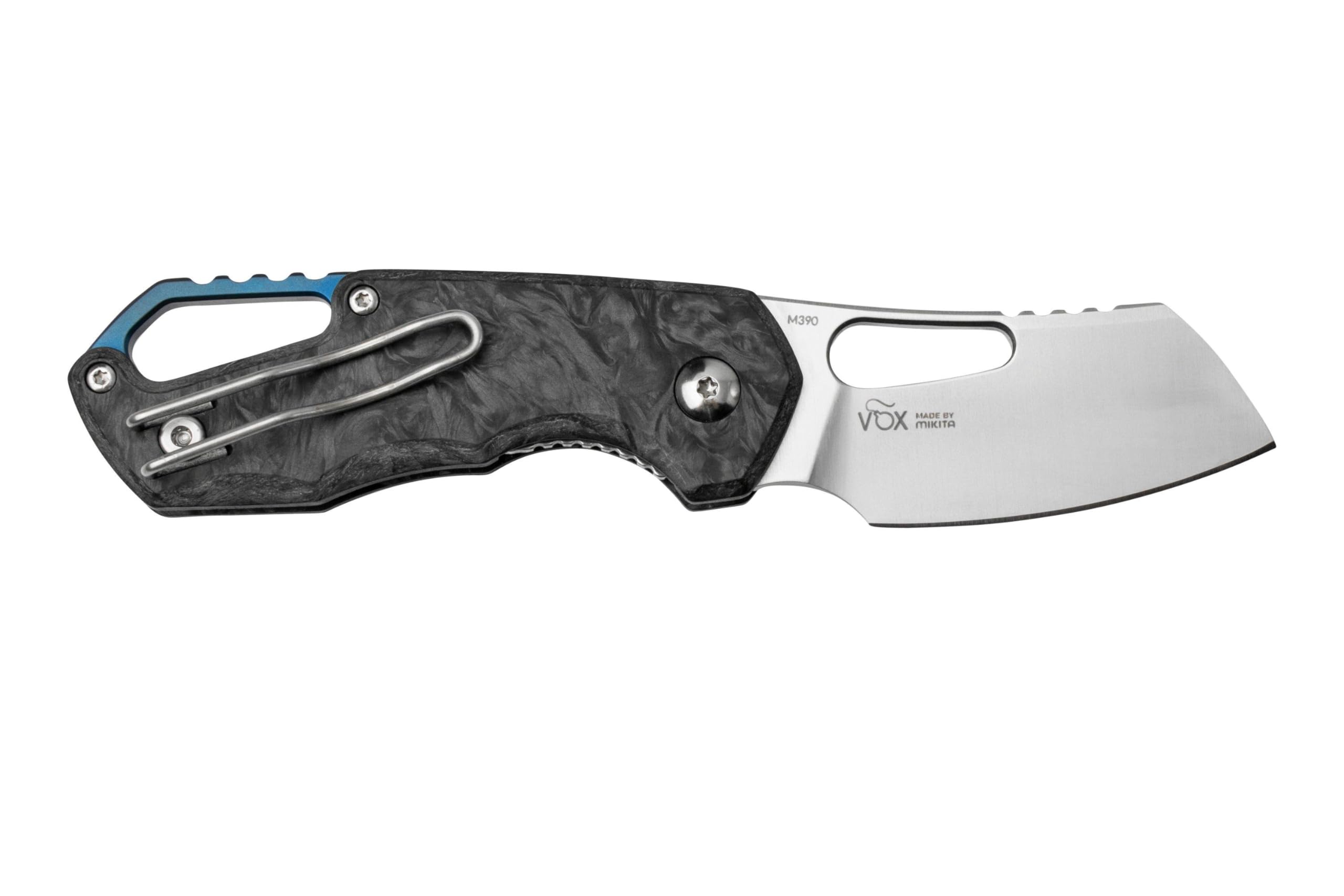Photo 1 of MKM Isonzo Cleaver Liner Lock Folding Knife, Voxnaes Design, 2.25” M390 Steel Blade, Ultra Compact Design, Made in Italy (Carbon Fiber)