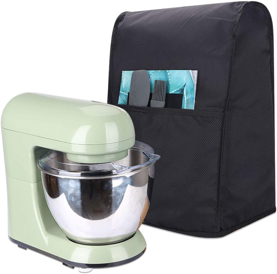 Stand Mixer Cover (4-8 Quart),Fit All Tilt Head & Bowl Lift Models,Durable waterproof Attachments,Mixer Dust Cover with Pocket for Extra Compatible With most vertical blenders(11.82x11.82x15.75Inch)