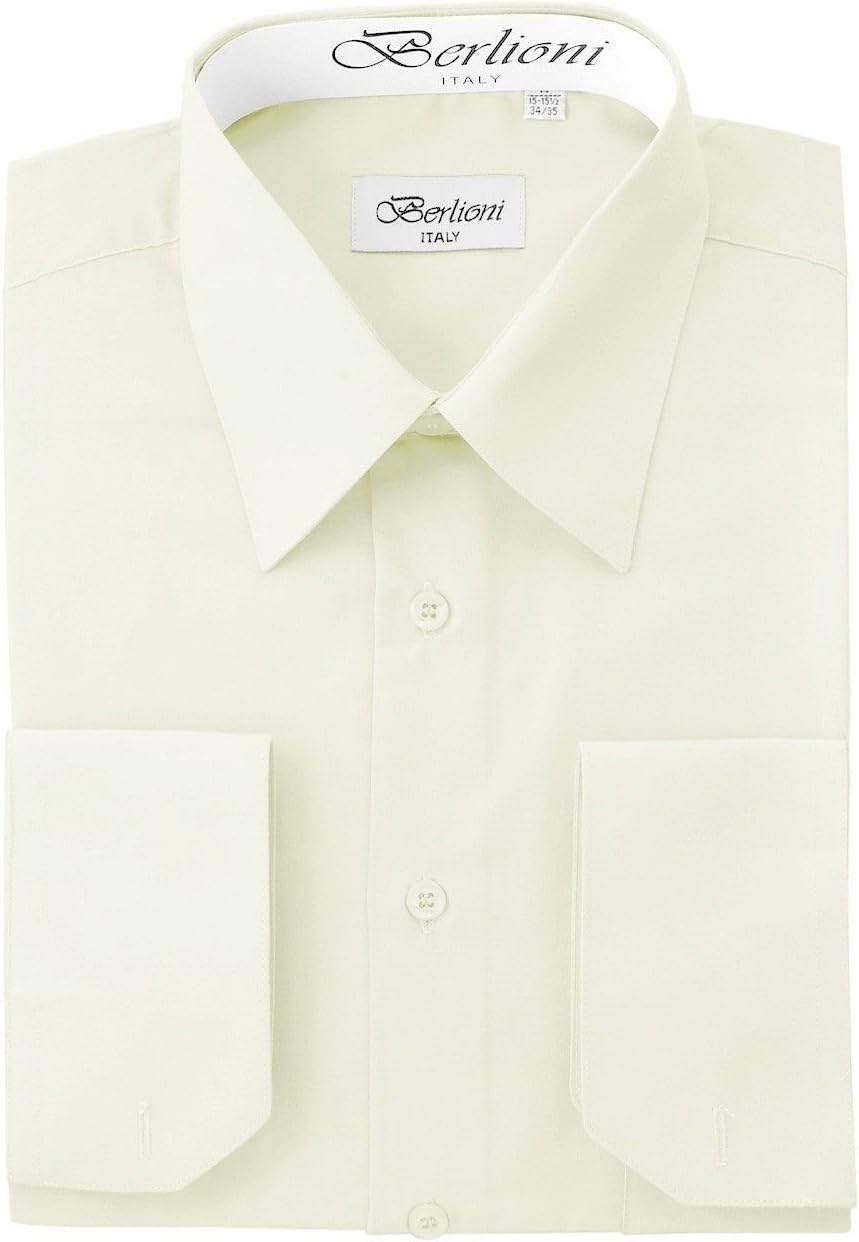 Men's Ivory Solid Dress Shirt