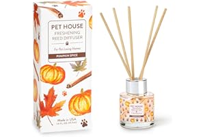ONE FUR ALL Pet House Pumpkin Spice Diffuser Set - Includes Fall Reed Diffuser, Bamboo Sticks, and Glass Jar - Odor Neutralizer for Pet Homes with Pumpkin, Cinnamon, Maple Butter and Vanilla Bean