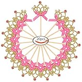MAGICMAI Cupcake Toppers Gold Glitter Crown Cake Decoration Dessert Table Birthday Party Decor 20 Pieces