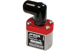 MAG-MATE JP155R On/Off JIG & Fixture Magnet, Non-Flanged Magnetic Tool, Rare Earth Magnet with 155 lb. Holding Capacity, 2.18" H x 1.25" W x 1.57" L, Silver/Red