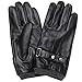 Mens Luxury Touchscreen Italian Nappa Genuine Leather Winter Warm Gloves for Texting Driving Cashmere Lining Blend Cuff (M-8.5'', Black)