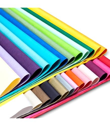 Lot De 50 Feuilles Papier De Soie Coloré - 25 Couleurs, 66x50cm, Pour Emballage Cadeaux & Loisirs Créatifs - 5
