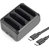 CBQ 4-Slot TC77 Charger Cradle Charging for Zebra Symbol TC70 TC75 TC72 TC77 TC75AH TC75GK TC700H TC700K TC77HL TC720L BT-000318 TC7X-4BTYC,Zebra tc77 Scanner Fast Charging Accessories.