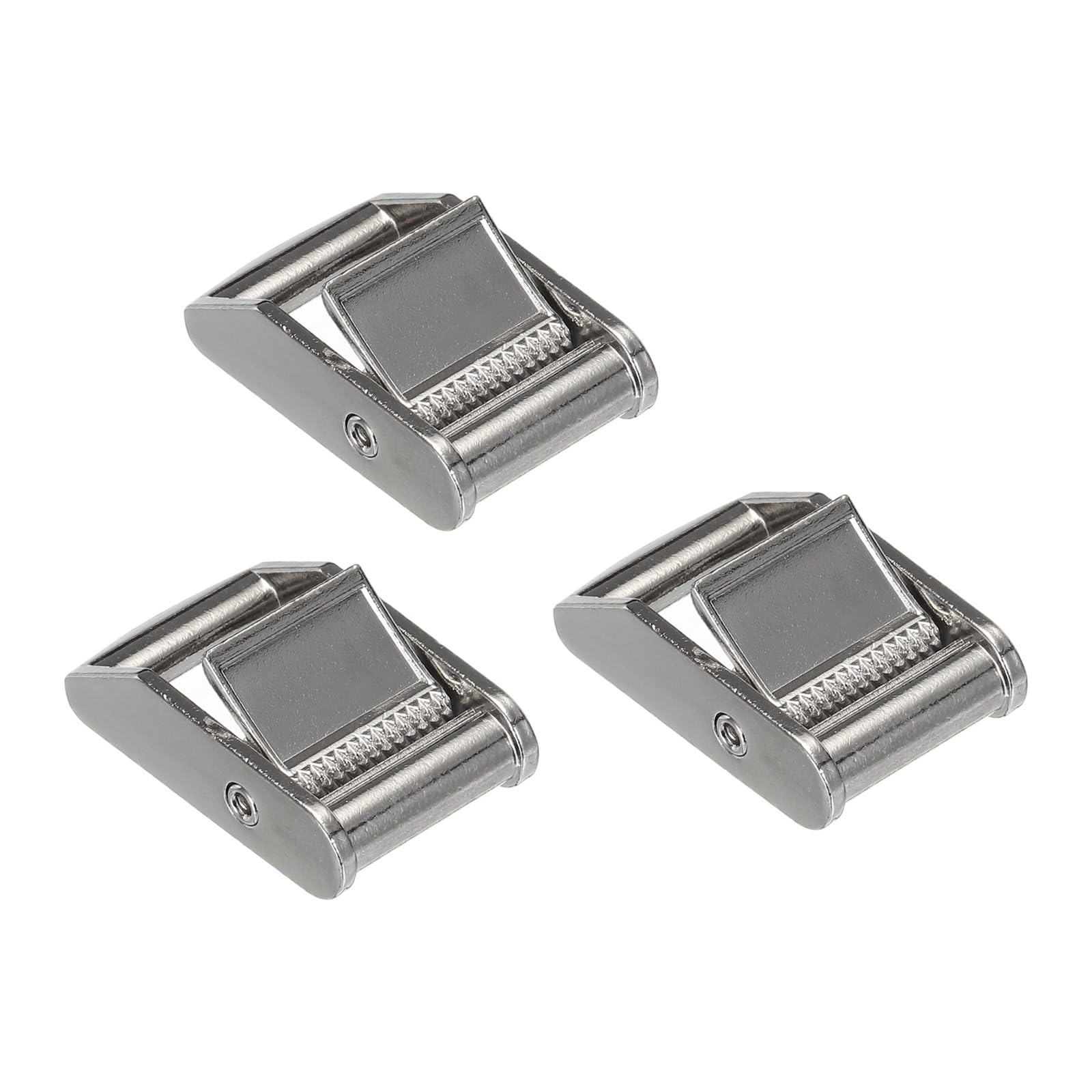 PATIKIL Cam Buckle, 3 Pack Metal Press Lock Fasteners 2.07" for 1" 25mm Tie Down Webbing Strap, White