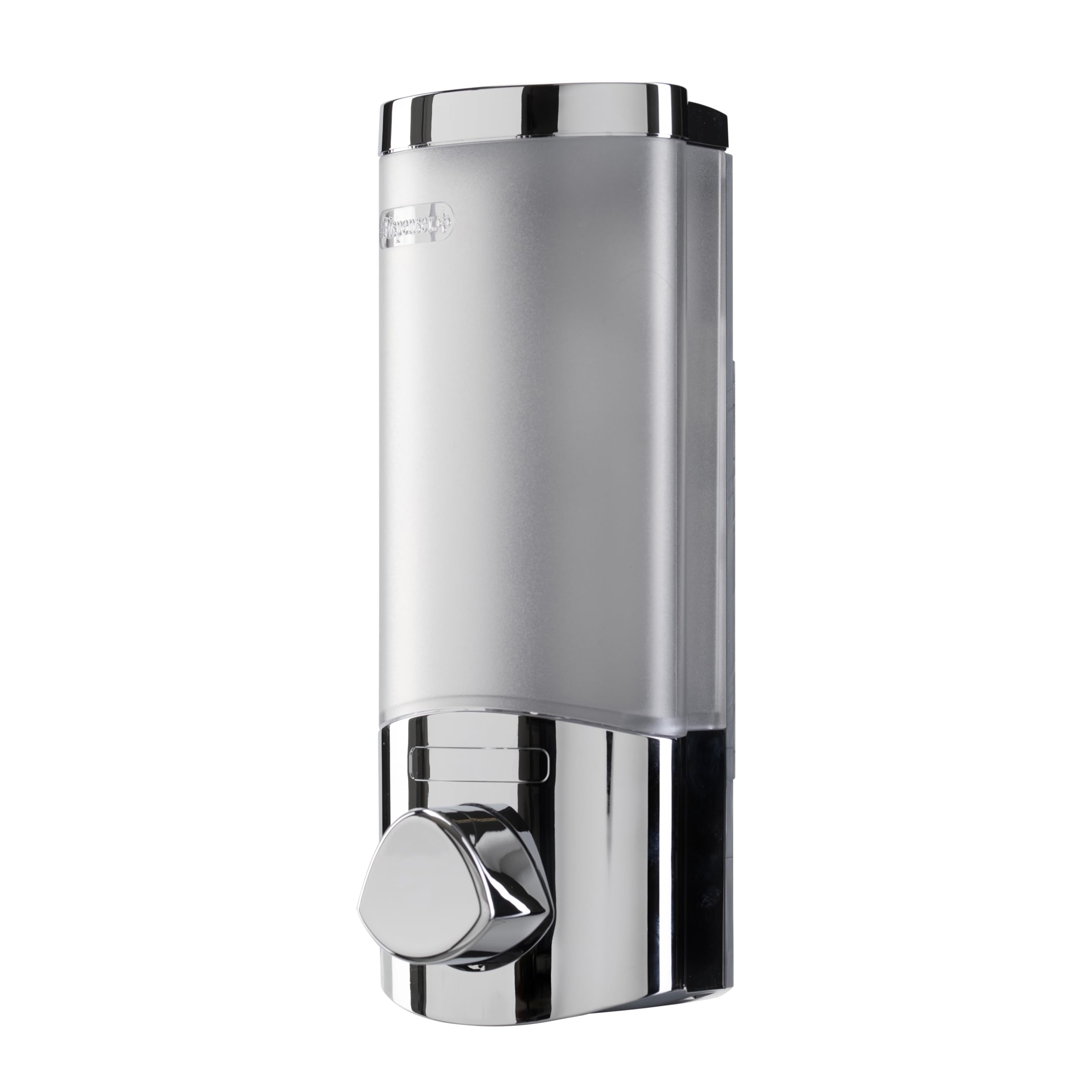 Croydex Wall Mounted Soap Dispenser - Eliminates Bathroom Clutter, Easy to Refill and Has a Pre-Measured Pump for Your Shower Gel, Shampoo and Conditioner, Mount On Corner or Flat Wall (Chrome, 350ml)