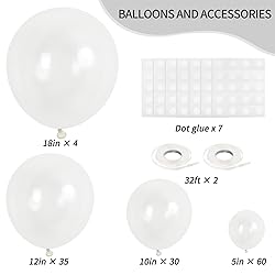 RUBFAC 129pcs Clear Balloons Different Sizes 18 12