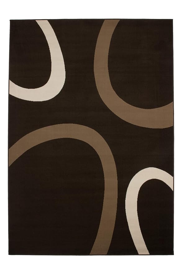 Lalee 347138791 Moderner Designer Teppich / Muster : Kreise Retro / Neu / Braun / Grösse : 160 x 230 cm