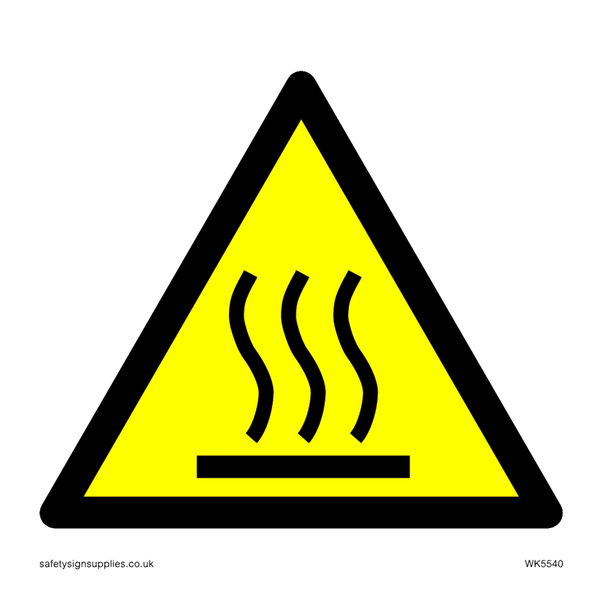 Warning Hot Surface Symbol Only Sign - 85x85mm - S85