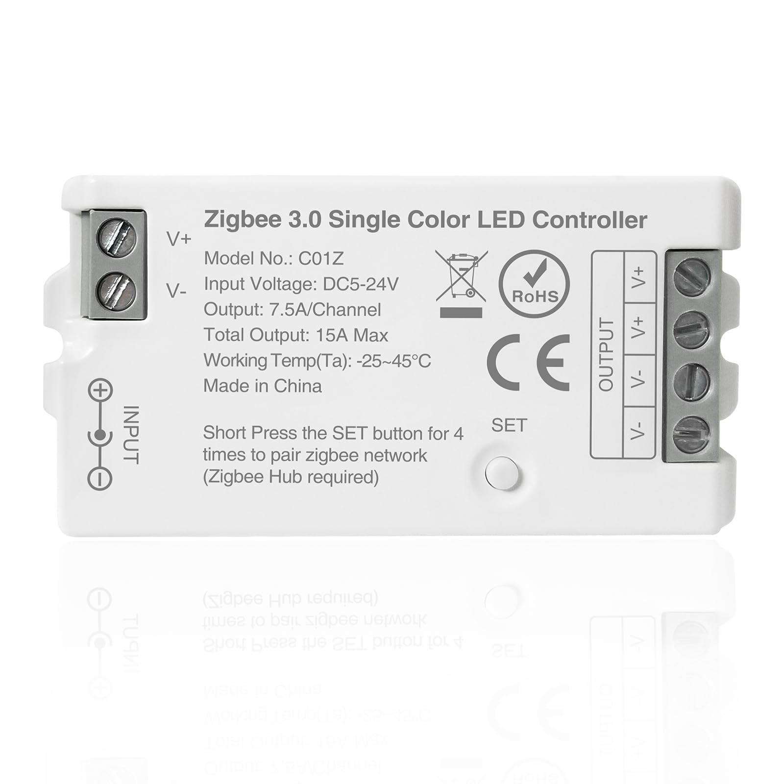 Photo 1 of TUNICHX ZigBee 3.0 LED Controller C01Z Single Color PWM LED Strip Bulb Dimmer Compatible with Echo Plus Home-kit Zigbee Hub Bridge Required DC5-24V