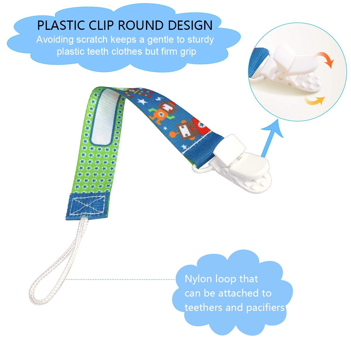 VDROL Anneaux de Dentition Bébé Naturel Sans BPA Jouet Dentition Fruits en Silicone avec Attache-Sucette pour Bébés et Nourrissons (7 Pièces)