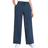 Weintee Women's Wide Leg Cotton Sweatpants with Pockets