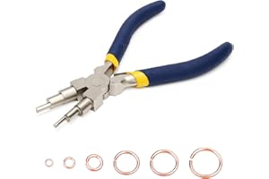 Coolrunner 6 In 1 Wire Looping Pliers With Anti Slip Handle - Bail Making Pliers for Jewelry Making Wire Bending Tool for Bending 3-10mm Bails, Loops, Hooks, Jump Rings