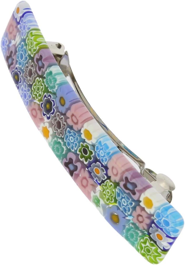 GlassOfVenice Murano Glass Millefiori Hair Clip - Pastels, Multicolor - Image 3