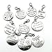 10PCS 10 Words Antique Silver Tone Clip-on Charms Collection, Vintage Jewelry Supply Lot, Wholesale C36